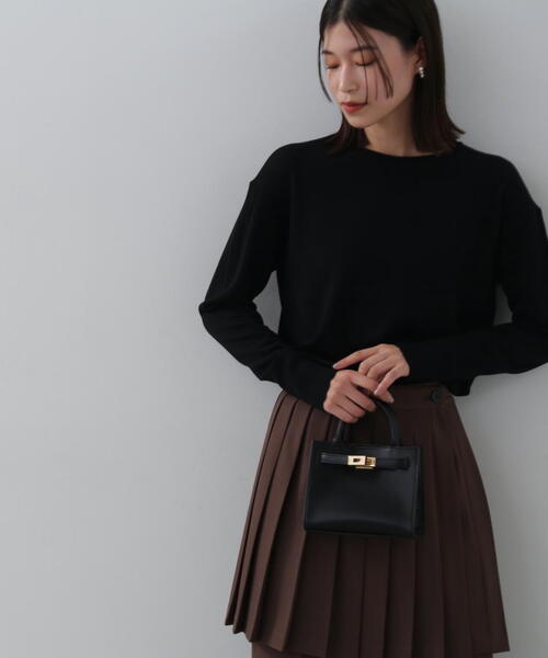 N.（N. Natural Beauty Basic）（エヌエヌナチュラルビューティーベーシック）の「◆ウール混天竺クルーネックニット（ニット/セーター・レディース・オフホワイト/ブラック/レッド/イエロー・MEDIUM）」の12枚目の写真