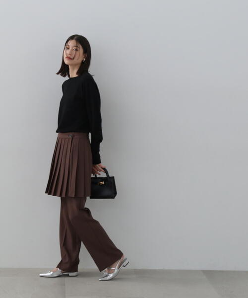 N.（N. Natural Beauty Basic）（エヌエヌナチュラルビューティーベーシック）の「◆ウール混天竺クルーネックニット（ニット/セーター・レディース・オフホワイト/ブラック/レッド/イエロー・MEDIUM）」の13枚目の写真