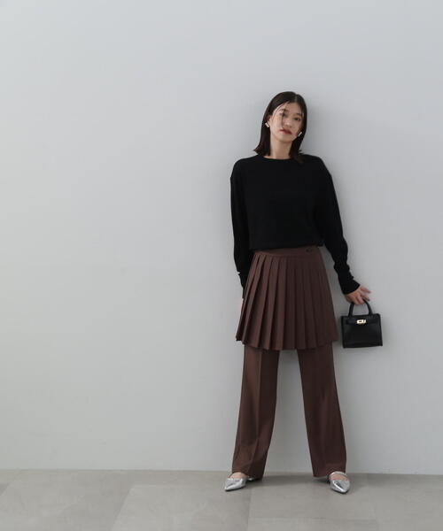 N.（N. Natural Beauty Basic）（エヌエヌナチュラルビューティーベーシック）の「◆ウール混天竺クルーネックニット（ニット/セーター・レディース・オフホワイト/ブラック/レッド/イエロー・MEDIUM）」の14枚目の写真