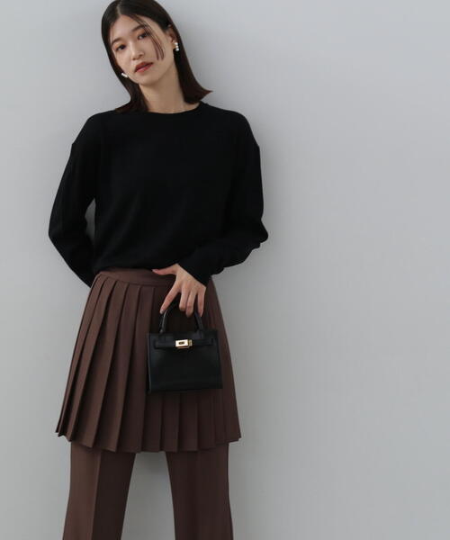 N.（N. Natural Beauty Basic）（エヌエヌナチュラルビューティーベーシック）の「◆ウール混天竺クルーネックニット（ニット/セーター・レディース・オフホワイト/ブラック/レッド/イエロー・MEDIUM）」の15枚目の写真