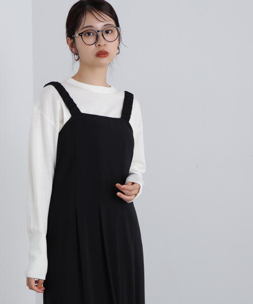 N.（N. Natural Beauty Basic）（エヌエヌナチュラルビューティーベーシック）の「◆ウール混天竺クルーネックニット（ニット/セーター・レディース・オフホワイト/ブラック/レッド/イエロー・MEDIUM）」の6枚目の写真