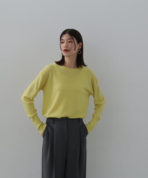 N.（N. Natural Beauty Basic）（エヌエヌナチュラルビューティーベーシック）の「◆ウール混天竺クルーネックニット（ニット/セーター・レディース・オフホワイト/ブラック/レッド/イエロー・MEDIUM）」の21枚目の写真