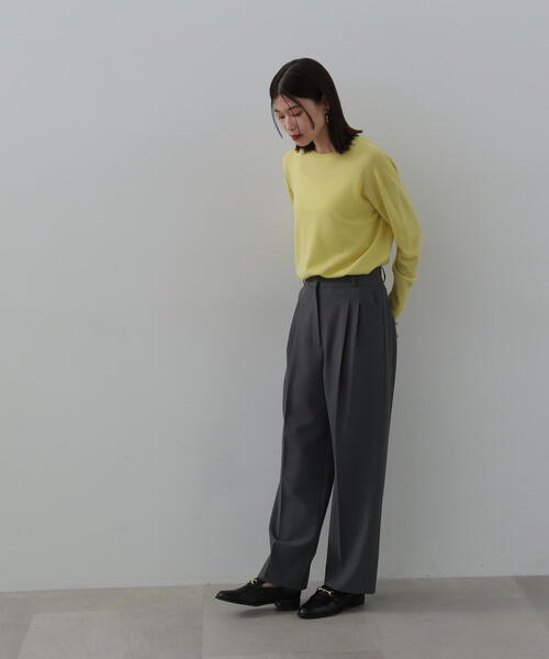 N.（N. Natural Beauty Basic）（エヌエヌナチュラルビューティーベーシック）の「◆ウール混天竺クルーネックニット（ニット/セーター・レディース・オフホワイト/ブラック/レッド/イエロー・MEDIUM）」の22枚目の写真
