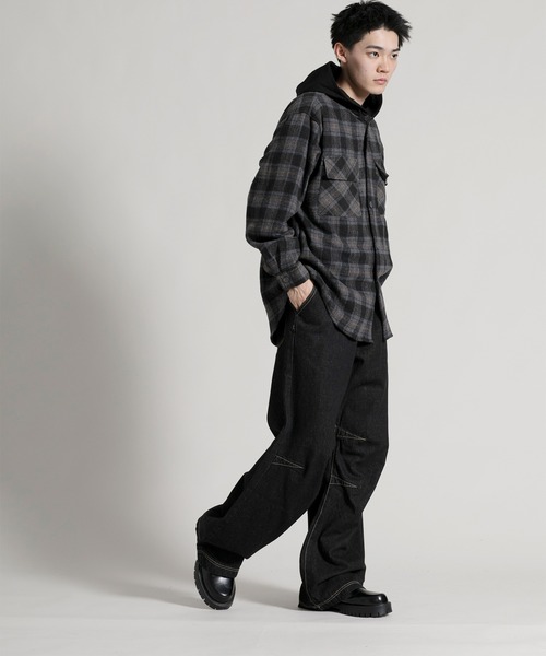 aimoha（アイモハ）の「【aimoha neo】 Retro Chic Bootcut Denim（デニムパンツ・メンズ・ブラック・MEDIUM/LARGE/X-LARGE）」の6枚目の写真