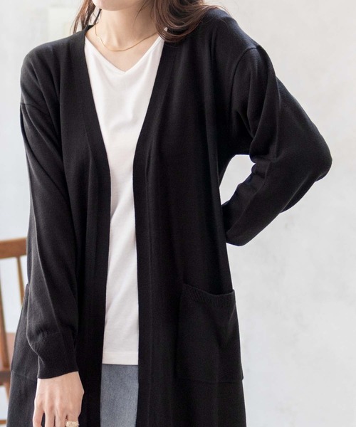 NAVY(ネイビー)の「NAVY ロングトッパーカーデ ロンTセット アンサンブル(アンサンブル・レディース・ブラック/オレンジ/ベージュ・M/L)」の4枚目の写真