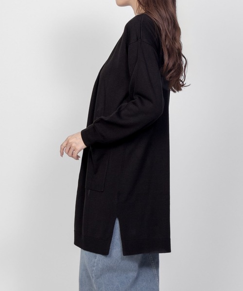 NAVY(ネイビー)の「NAVY ロングトッパーカーデ ロンTセット アンサンブル(アンサンブル・レディース・ブラック/オレンジ/ベージュ・M/L)」の6枚目の写真
