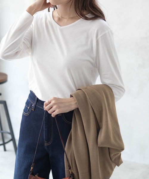 NAVY(ネイビー)の「NAVY ロングトッパーカーデ ロンTセット アンサンブル(アンサンブル・レディース・ブラック/オレンジ/ベージュ・M/L)」の9枚目の写真