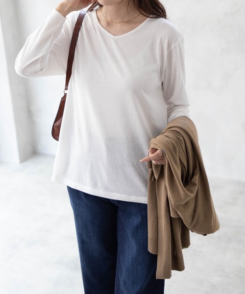 NAVY(ネイビー)の「NAVY ロングトッパーカーデ ロンTセット アンサンブル(アンサンブル・レディース・ブラック/オレンジ/ベージュ・M/L)」の10枚目の写真