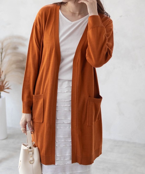 NAVY(ネイビー)の「NAVY ロングトッパーカーデ ロンTセット アンサンブル(アンサンブル・レディース・ブラック/オレンジ/ベージュ・M/L)」の12枚目の写真