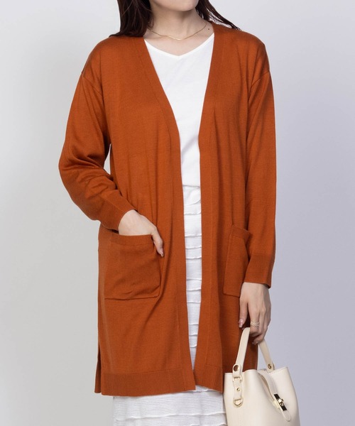 NAVY(ネイビー)の「NAVY ロングトッパーカーデ ロンTセット アンサンブル(アンサンブル・レディース・ブラック/オレンジ/ベージュ・M/L)」の13枚目の写真