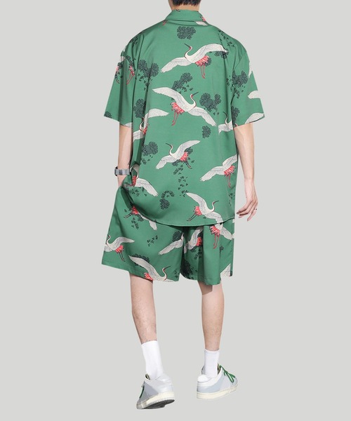 TOBEE(トゥビー)の「【Tobee】オープンカラー アロハシャツ/総柄シャツ&ショートパンツ セットアップ(シャツ/ブラウス・メンズ・ブラック/グリーン/ブルー/ホワイト・LARGE/X-LARGE/MEDIUM)」の21枚目の写真