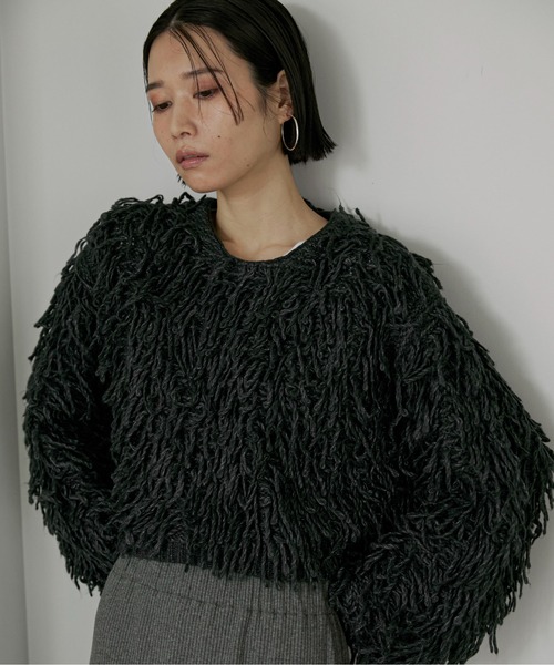 ハンドウォッシャブル】メランジループショートニット（ニット