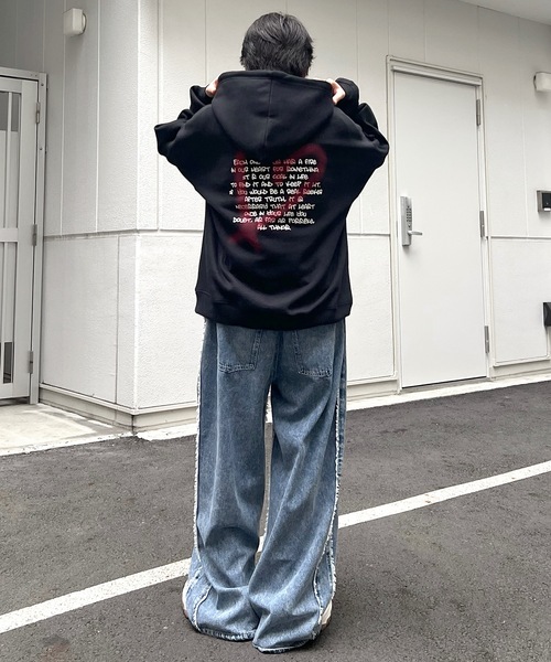 Y2K ハート柄 グランジフーディー broken heart Parker Y2K Y2K ハート柄 グランジフーディー broken heart Parker Y2K