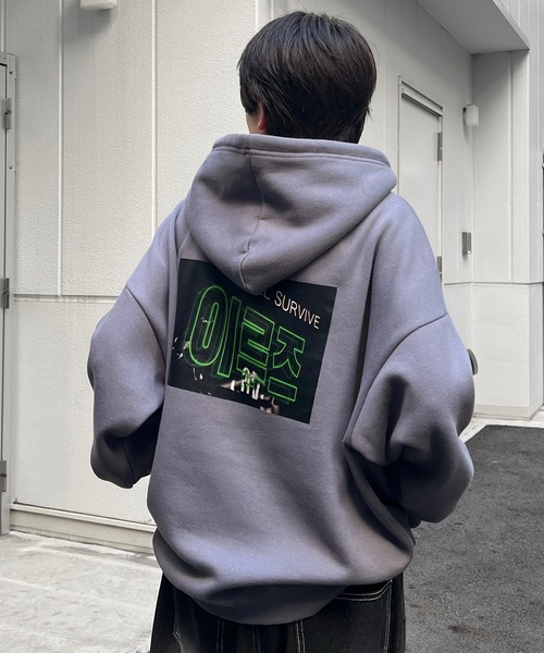 ILL'S(イルズ)の「ハートロゴ / スプレーハート / 箔プリント / フォトプリント 韓国ストリート アソートプリントパーカー ビッグフーディー ユニセックス【ILL'S】(パーカー・メンズ・ブラック系その他3/ブラック系その他/杢グレー/グレー系その他2/グレー系3/ブラック系その他2/グレー系その他/ブラック・L/M)」の14枚目の写真