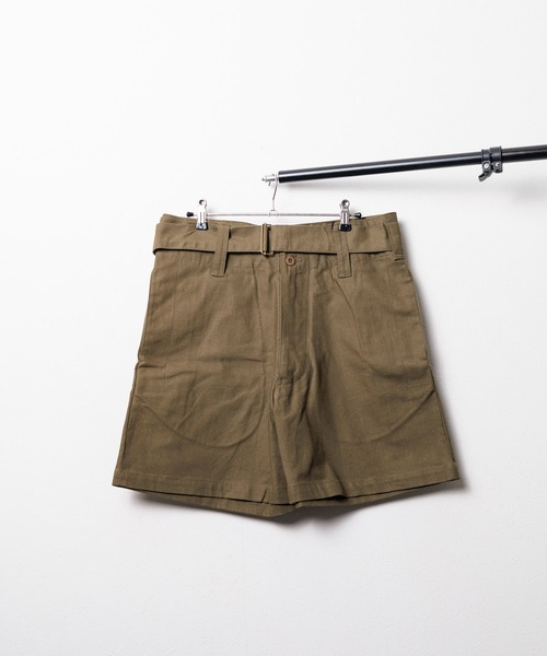 HOUSTON（ヒューストン）の「【HOUSTON / ヒューストン】FRENCH MOTORCYCLE SHORTS/フランス軍モータサイクルショーツ（その他パンツ・メンズ・ブラック/オリーブ・LARGE/SMALL/MEDIUM）」の2枚目の写真