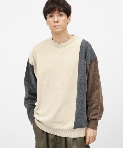 【新品】BITTOKO　ラウンド切替プルオーバー Vネック カレッジニット プルオーバー [全3色] – muta Online Store