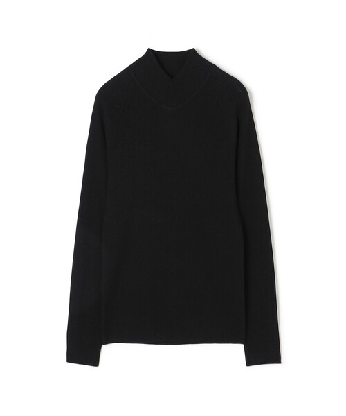 ウーステッドウールリブ Vラインハイネックプルオーバー（ニット