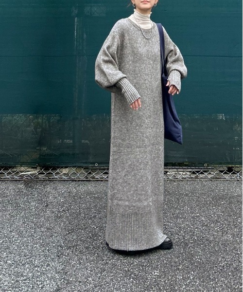 notch.（ノッチ）の「【 notch. by KR 】ボリュームスリーブニットワンピース（ワンピース・レディース・ブラック/グレー/ブルー/ベージュ・M/TM）」の6枚目の写真