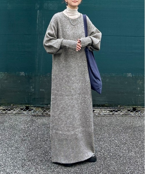 notch.（ノッチ）の「【 notch. by KR 】ボリュームスリーブニットワンピース（ワンピース・レディース・ブラック/グレー/ブルー/ベージュ・M/TM）」の7枚目の写真