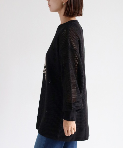 cepo(セポ)の「透かし編み・刺繍ロゴニットプルオーバー(ニット/セーター・レディース・ブラック系その他/ホワイト系その他・M)」の16枚目の写真