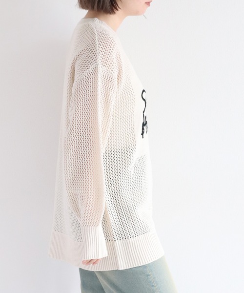 cepo(セポ)の「透かし編み・刺繍ロゴニットプルオーバー(ニット/セーター・レディース・ブラック系その他/ホワイト系その他・M)」の6枚目の写真