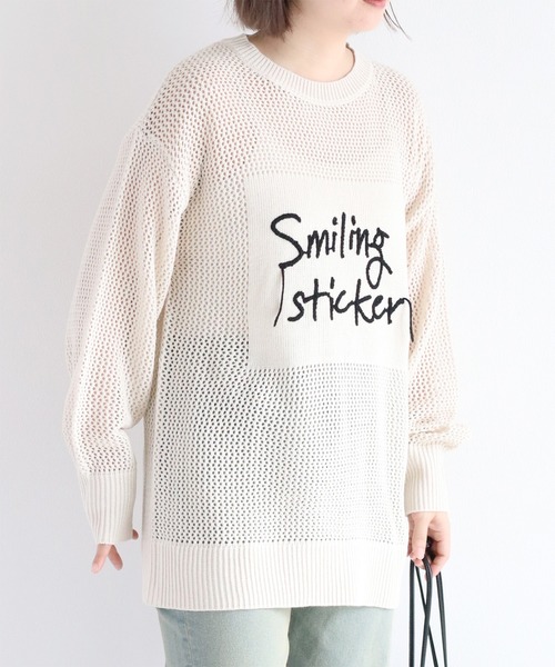 cepo(セポ)の「透かし編み・刺繍ロゴニットプルオーバー(ニット/セーター・レディース・ブラック系その他/ホワイト系その他・M)」の7枚目の写真