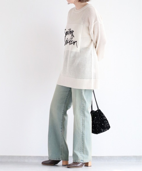 cepo(セポ)の「透かし編み・刺繍ロゴニットプルオーバー(ニット/セーター・レディース・ブラック系その他/ホワイト系その他・M)」の10枚目の写真