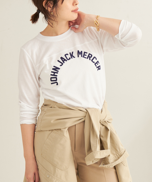 plage(プラージュ)の「J.J.Mercer / ジェイジェイマーサー 別注 FOOTBALL Tシャツ(Tシャツ/カットソー・レディース・ホワイト系その他/ホワイト×ホワイト・FREE)」の1枚目の写真