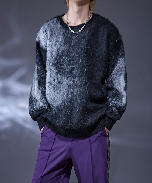 Ellno Loset(エルノロゼット)の「ウールブレンドニュアンスシャギーニット(ニット/セーター・メンズ・ブラック/グレー/ブルー・SMALL/MEDIUM/LARGE)」の18枚目の写真