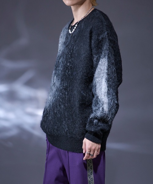 ウールブレンドニュアンスシャギーニット（ニット/セーター）｜Ellno