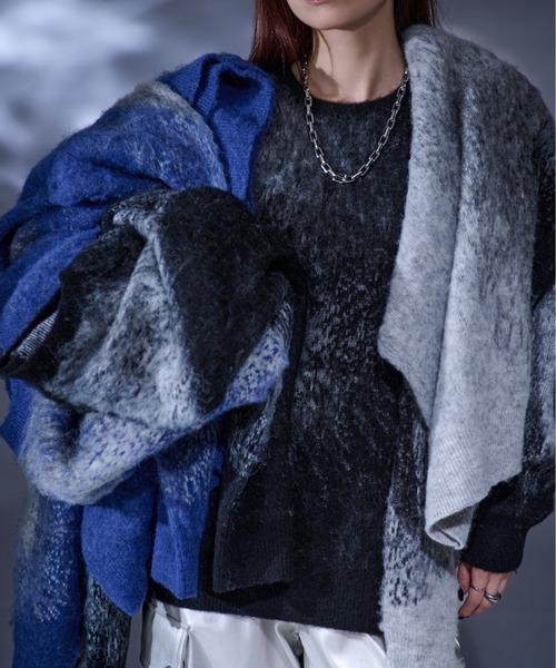 Ellno Loset(エルノロゼット)の「ウールブレンドニュアンスシャギーニット(ニット/セーター・メンズ・ブラック/グレー/ブルー・SMALL/MEDIUM/LARGE)」の13枚目の写真