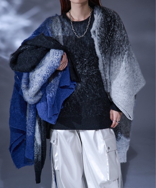 Ellno Loset(エルノロゼット)の「ウールブレンドニュアンスシャギーニット(ニット/セーター・メンズ・ブラック/グレー/ブルー・SMALL/MEDIUM/LARGE)」の14枚目の写真