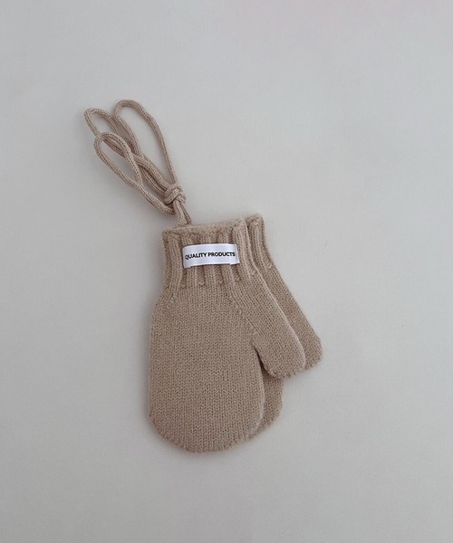 aimoha(アイモハ)の「【aimoha-KIDS-】ニット編み手袋(手袋・キッズ・ホワイト/オフホワイト/ブラック/グレー/チョコ/グリーン/ブルー/パープル/ピンク/レッド・FREE)」の3枚目の写真