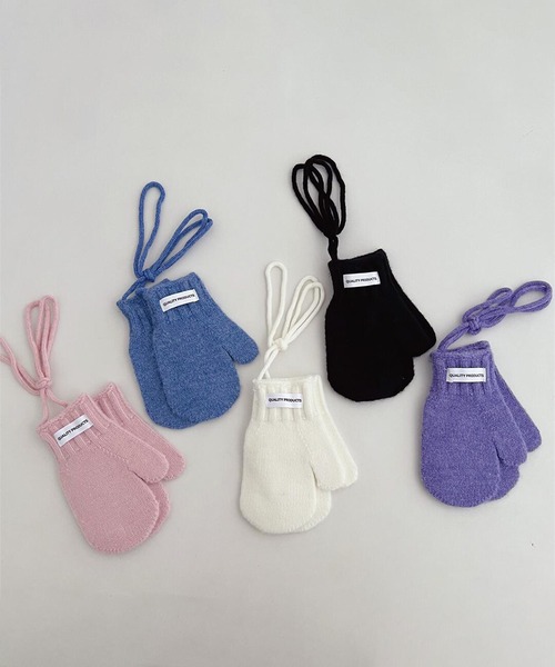 aimoha(アイモハ)の「【aimoha-KIDS-】ニット編み手袋(手袋・キッズ・ホワイト/オフホワイト/ブラック/グレー/チョコ/グリーン/ブルー/パープル/ピンク/レッド・FREE)」の13枚目の写真