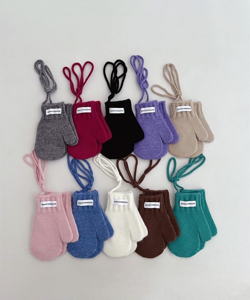 aimoha(アイモハ)の「【aimoha-KIDS-】ニット編み手袋(手袋・キッズ・ホワイト/オフホワイト/ブラック/グレー/チョコ/グリーン/ブルー/パープル/ピンク/レッド・FREE)」の15枚目の写真