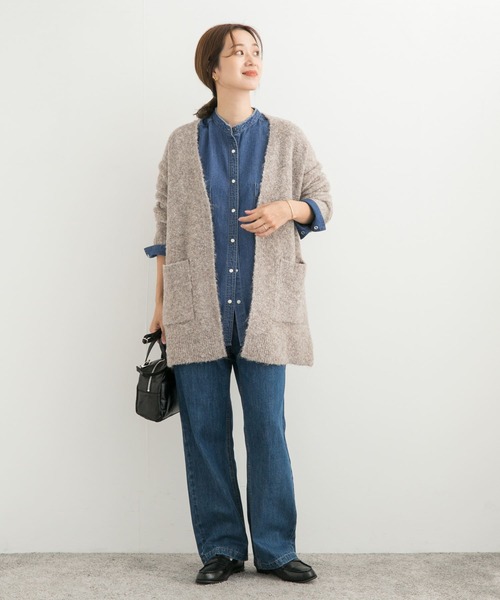 URBAN RESEARCH DOORS(アーバンリサーチドアーズ)の「デニムバンドカラーシャツ(シャツ/ブラウス・レディース・インディゴブルー/ワンウォッシュ・MEDIUM)」の6枚目の写真