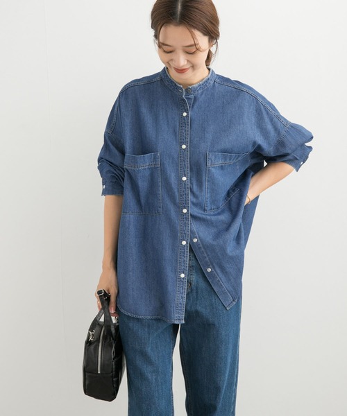 アーバンリサーチドアーズ デニムバンドカラーシャツ　ONE WASH デニムバンドカラーシャツ | アーバンリサーチ ドアーズ(URBAN