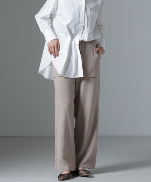 nano・universe【新品未使用】半袖テーラードジャケットとワイドパンツ ストレッチ ツイル ワイド ジャケット ( セットアップ 可 )