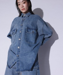 YOOU（ユー）の「オーバーサイズデニムジャケット／シャツディテール × ゆったりシルエット（デニムジャケット）」