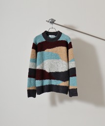 Loop yarn marble mock neck knit / ループヤーン マーブル モックネックニット unisex