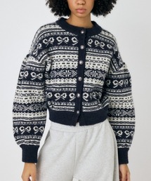 RIBBON FAIR ISLE ニットカーディガン