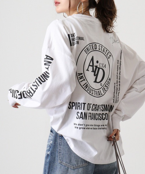 FUNALIVE(ファンアライブ)の「ANTINDUSTRIAL DESIGNヘビーウエイトワイドシルエットロングスリーブTシャツ(Tシャツ/カットソー・メンズ・ホワイト系その他2/杢グレー/グレー/ブラック/ブラック系その他2/モカ/ホワイト/ホワイト系その他3/ブラック系3・L/LL/M)」の3枚目の写真