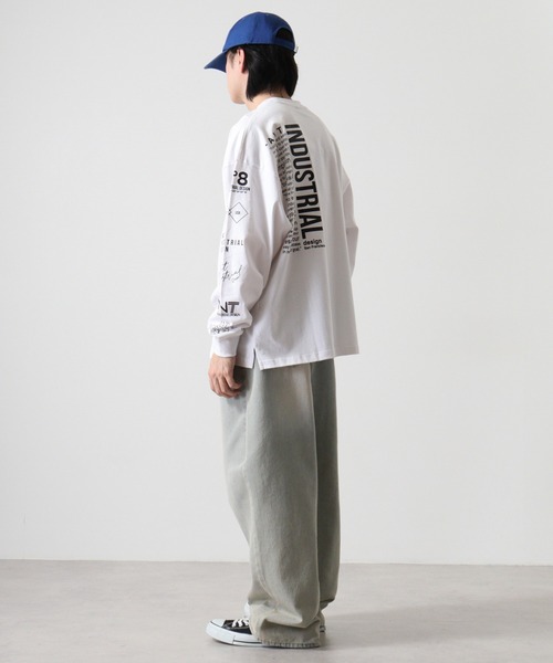 FUNALIVE(ファンアライブ)の「ANTINDUSTRIAL DESIGNヘビーウエイトワイドシルエットロングスリーブTシャツ(Tシャツ/カットソー・メンズ・ホワイト系その他2/杢グレー/グレー/ブラック/ブラック系その他2/モカ/ホワイト/ホワイト系その他3/ブラック系3・L/LL/M)」の13枚目の写真