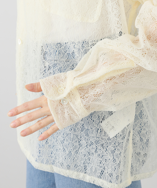 セール】JANE SMITH/ジェーンスミス FLOCKY LACE OPEN COLLAR