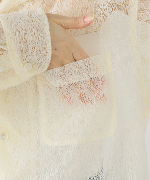 セール】JANE SMITH/ジェーンスミス FLOCKY LACE OPEN COLLAR