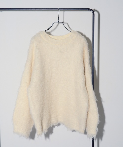 vieux by MAISON BREEZE(ビューバイメゾンブリーズ)の「【vieux by MAISON BREEZE】クルーネックボリュームシャギーニット crewneck Volume shaggy knit #1(ニット/セーター・レディース・ブルー/チャコールグレー/アイボリー・FREE)」の9枚目の写真