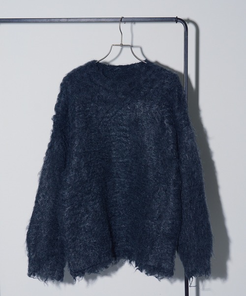 vieux by MAISON BREEZE(ビューバイメゾンブリーズ)の「【vieux by MAISON BREEZE】クルーネックボリュームシャギーニット crewneck Volume shaggy knit #1(ニット/セーター・レディース・ブルー/チャコールグレー/アイボリー・FREE)」の8枚目の写真