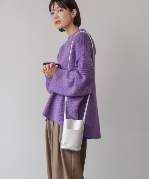 Bou Jeloud（ブージュルード）の「シンプルコンパクトショルダーバッグ（ショルダーバッグ・レディース・アイボリー/ブラック/シルバー・ONESIZE）」の13枚目の写真