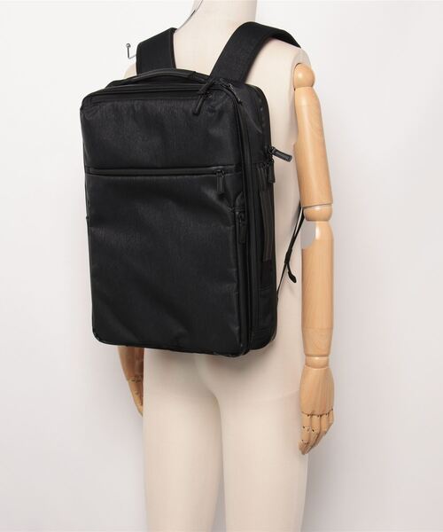 ace.(エース)の「【ace. GENE/エースジーン】 ガジェタブル ヘザー2 スクエアリュック 19L(23L)(バックパック/リュック・メンズ・ブラック・FREE)」の5枚目の写真