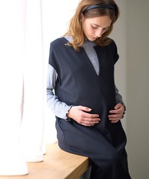 Rosemadame(ローズマダム)のリブニットソー×ニットカルゼワンピースセット(マタニティ&授乳服)妊婦服 産前・産後対応(マタニティウェア/グッズ)